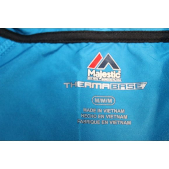 NFL Football Carolina Panthers Full Zip Jacket Medium Blue Majestic ThermaBase - Picture 3 of 9